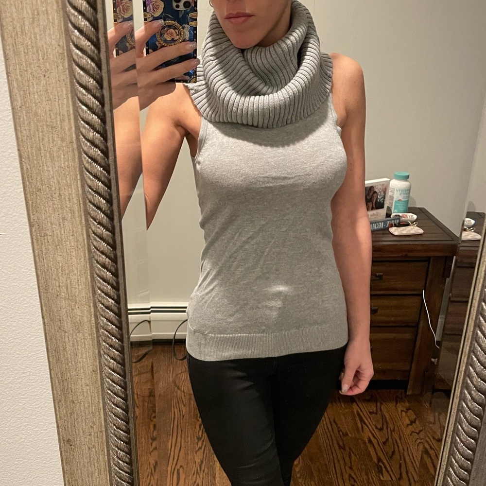 Grey Michael Kors Sleeveless Cowl Neck Sweater in XS